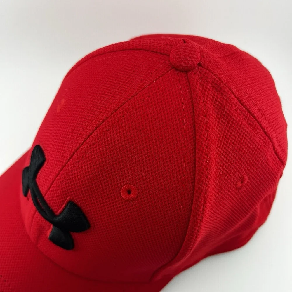 Under Armour Blitzing Stretch Fit Hat L/XL Red Black UA Classic Fit Cap